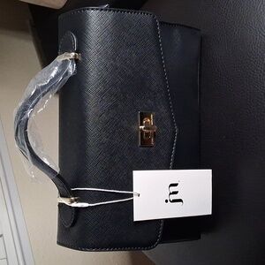 🖤👜Jessica Moore Black Posh Crossbody Handbag With Shoulder Strap Size M
